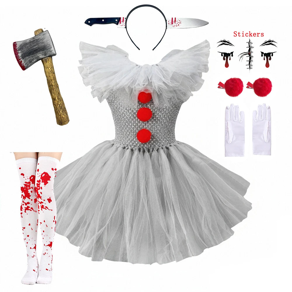 Creepy Clown Kids Costume