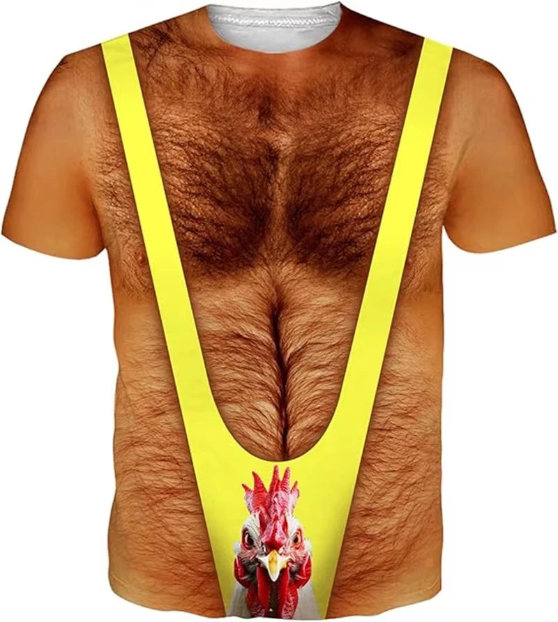 Fake Hairy Chest Prank Tee