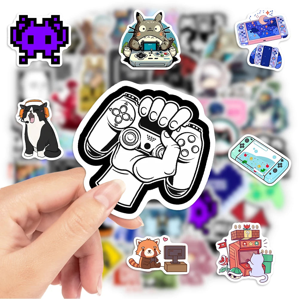 Funny Video Game Lovers Stickers DIY Gift Kids Toy Decal for Laptop Phone Scrapbook Luggage Decorative Graffiti Waterproof