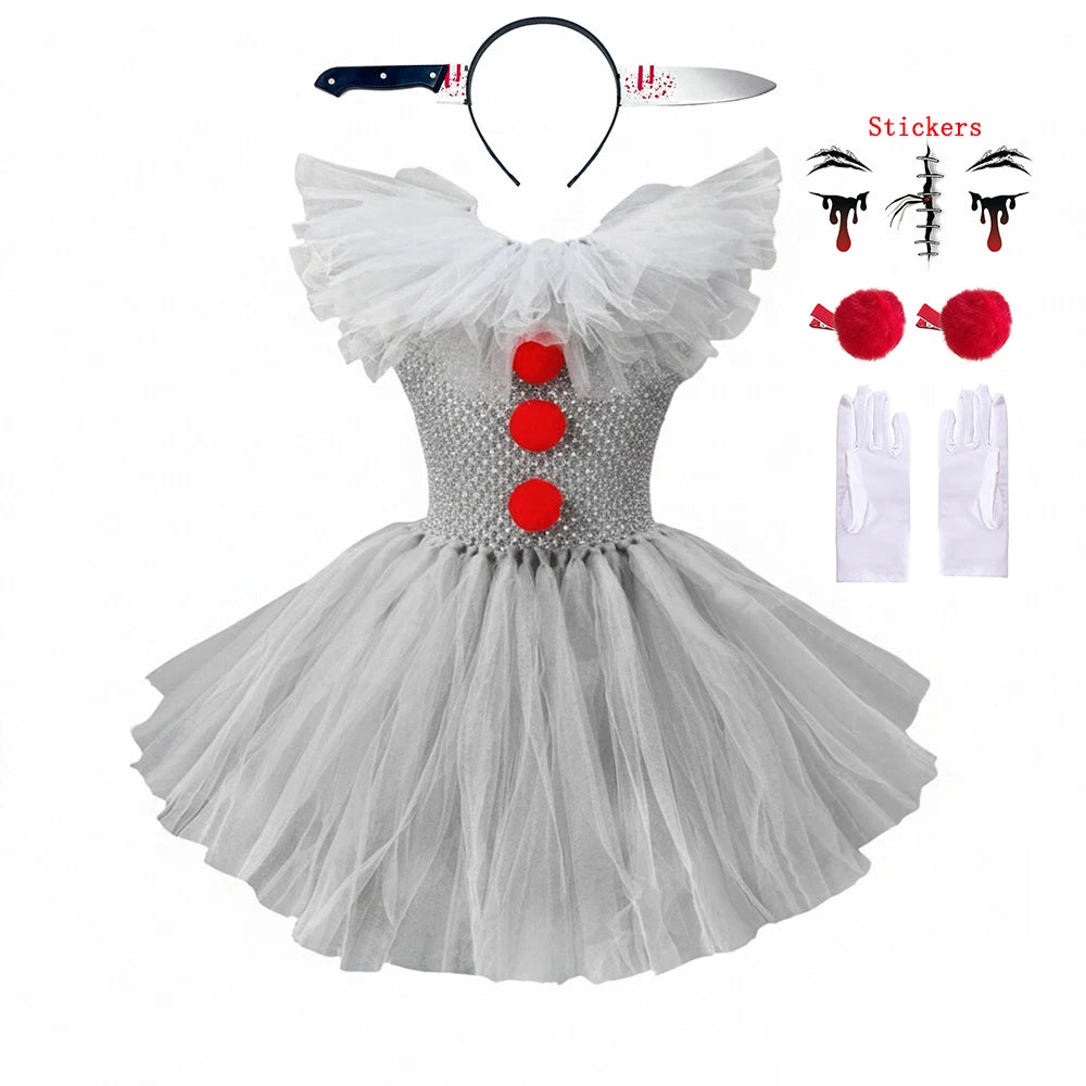 Creepy Clown Kids Costume