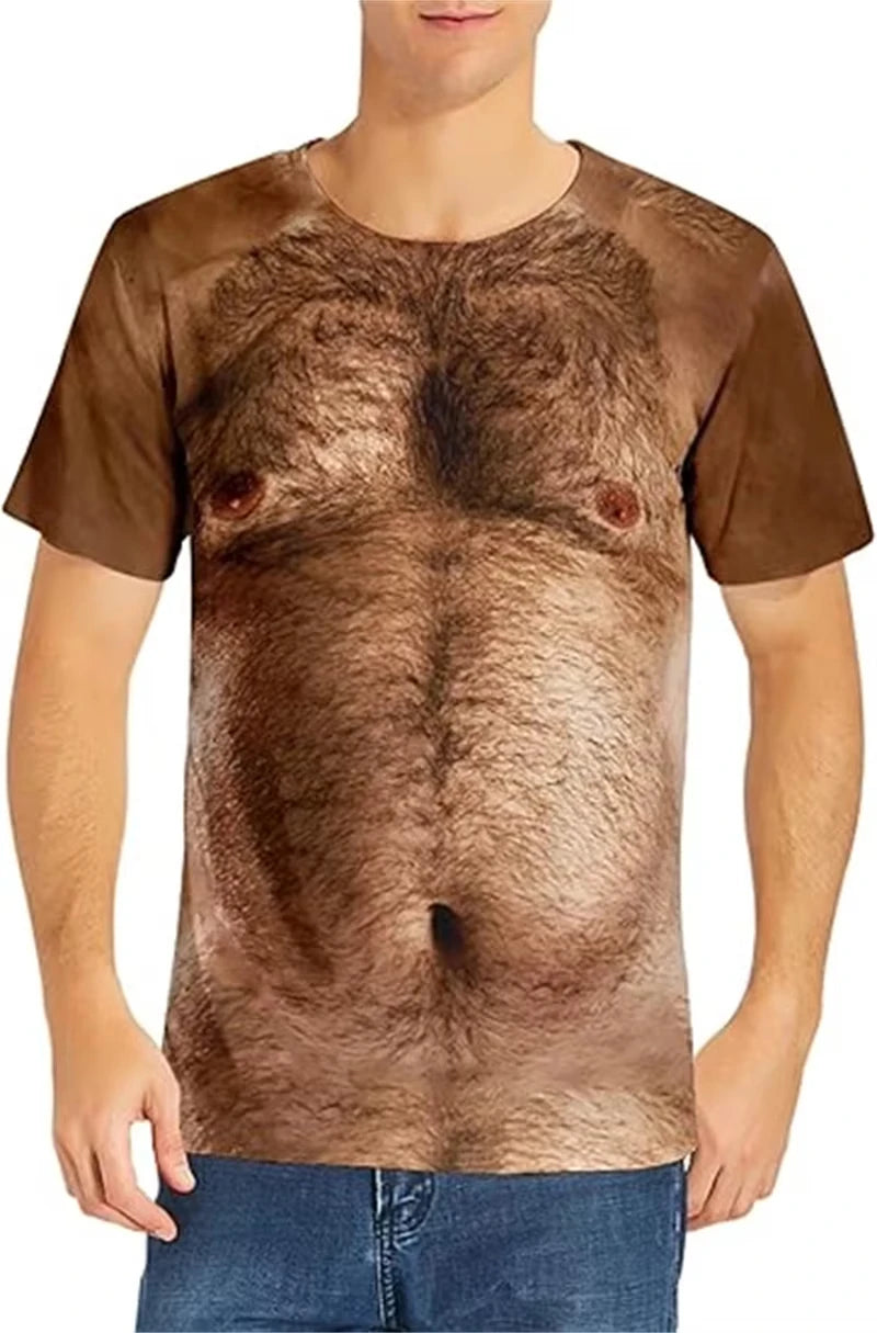 Fake Hairy Chest Prank Tee