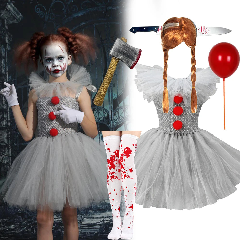 Creepy Clown Kids Costume
