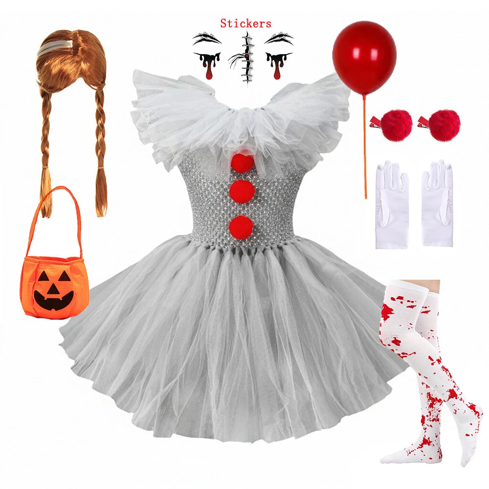 Creepy Clown Kids Costume