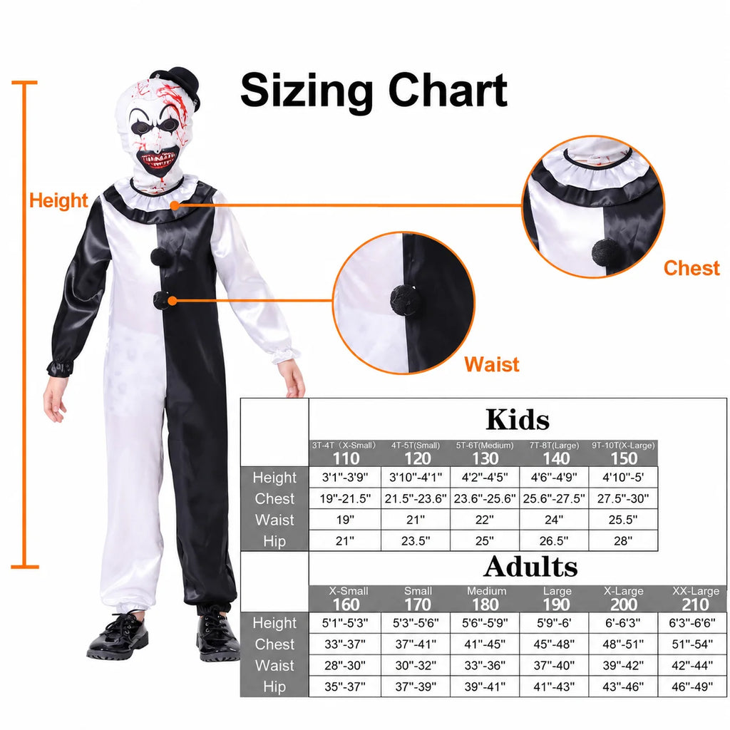 Scary Clown Costume Set