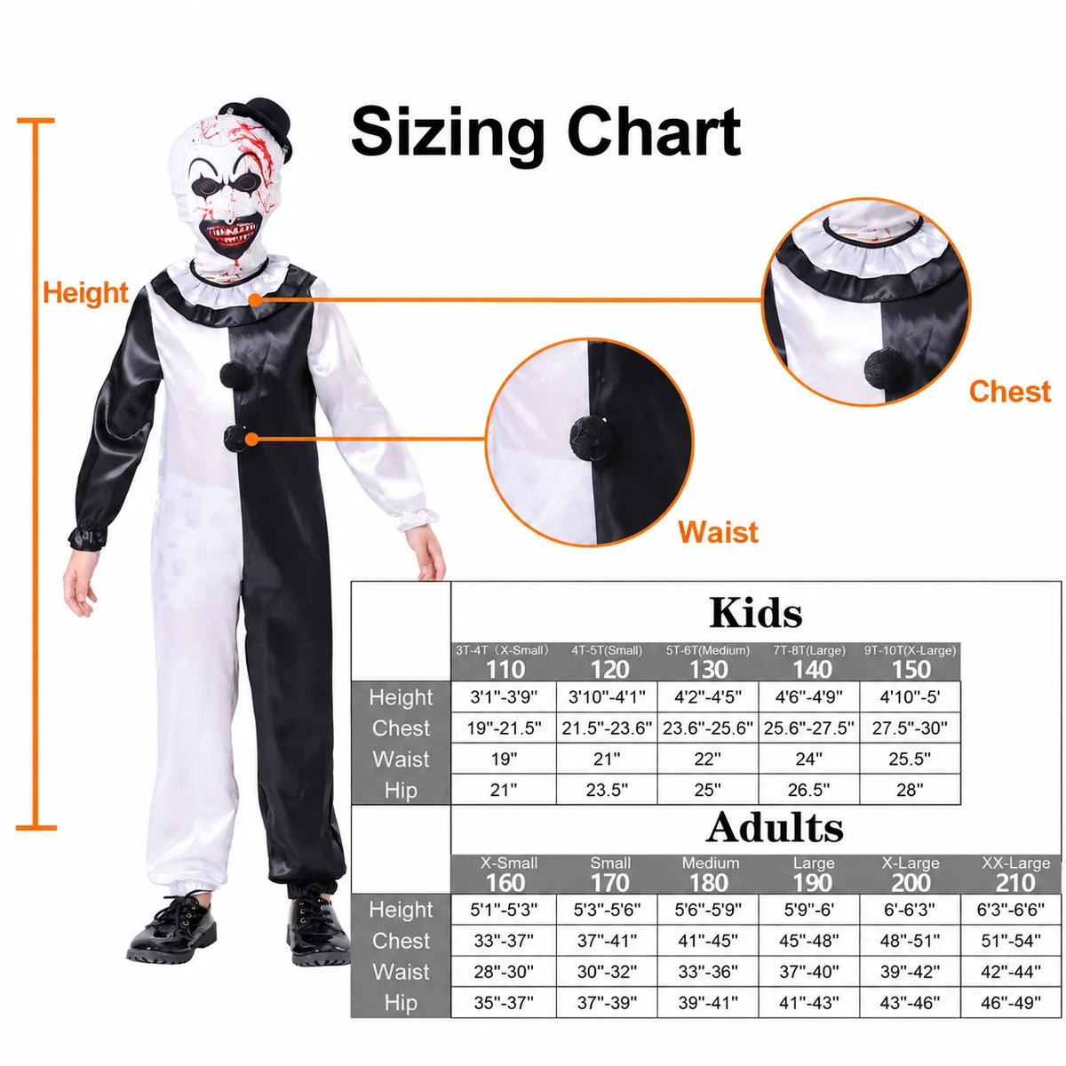 Scary Clown Costume Set