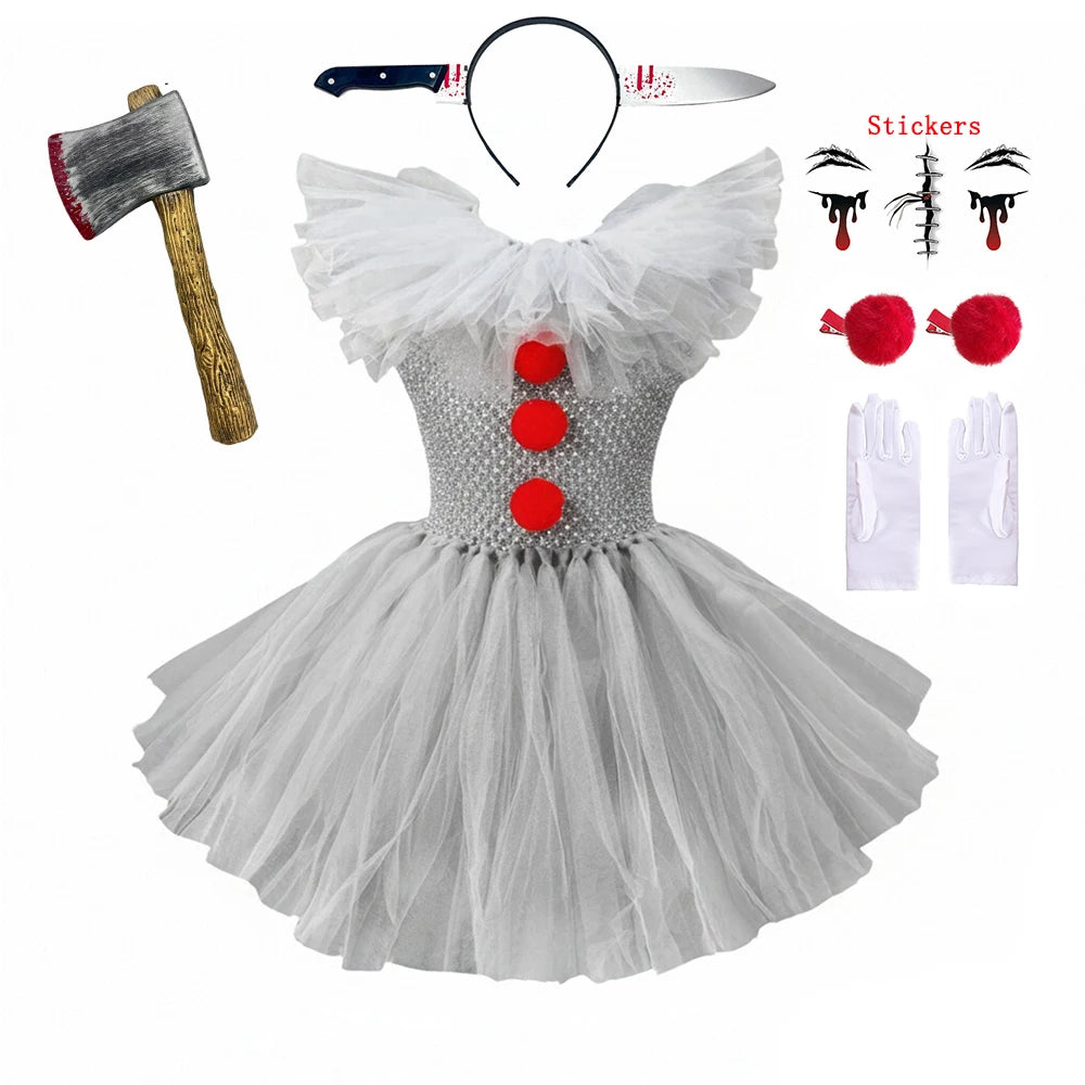 Creepy Clown Kids Costume