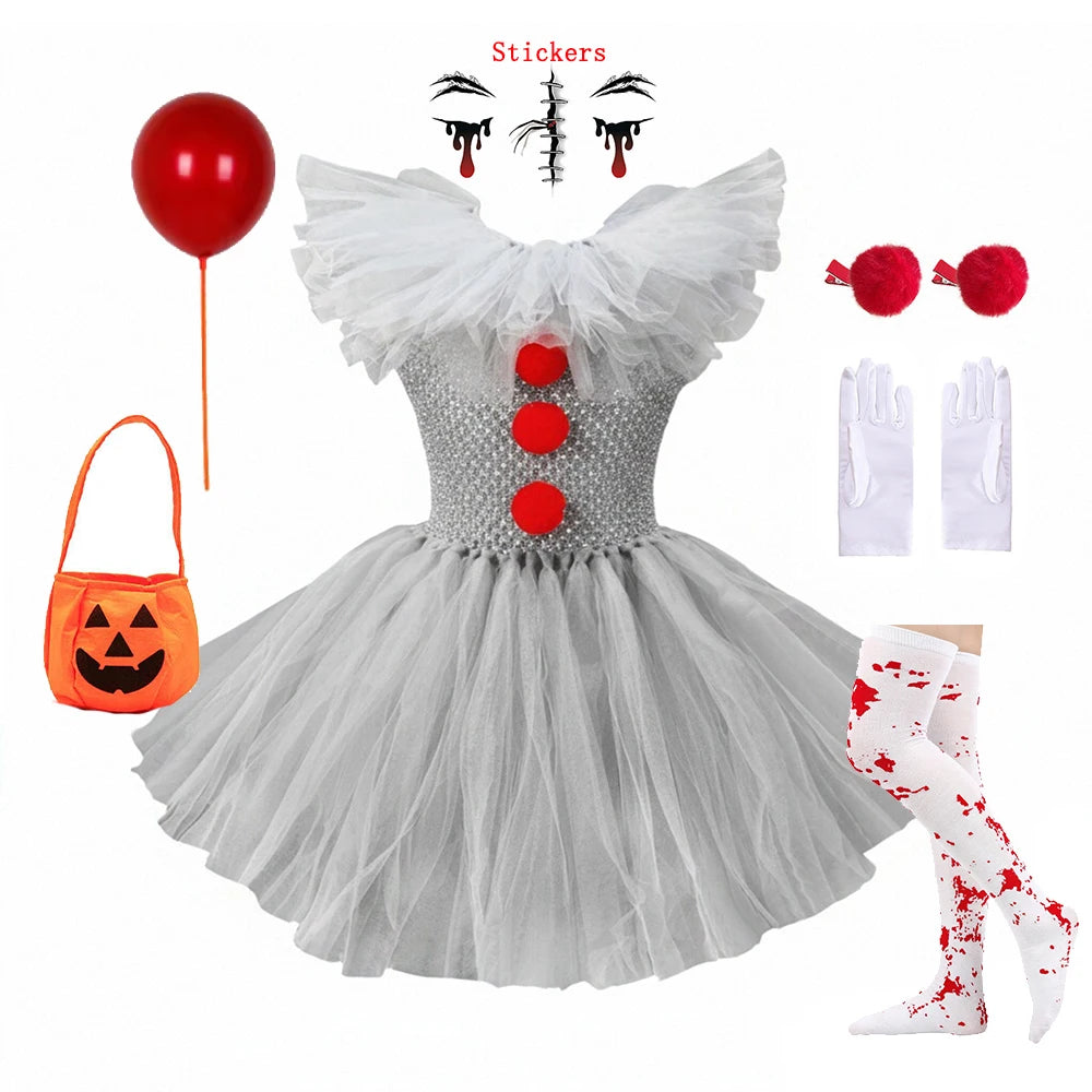 Creepy Clown Kids Costume