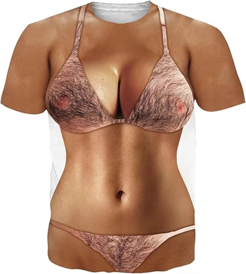 Fake Hairy Chest Prank Tee