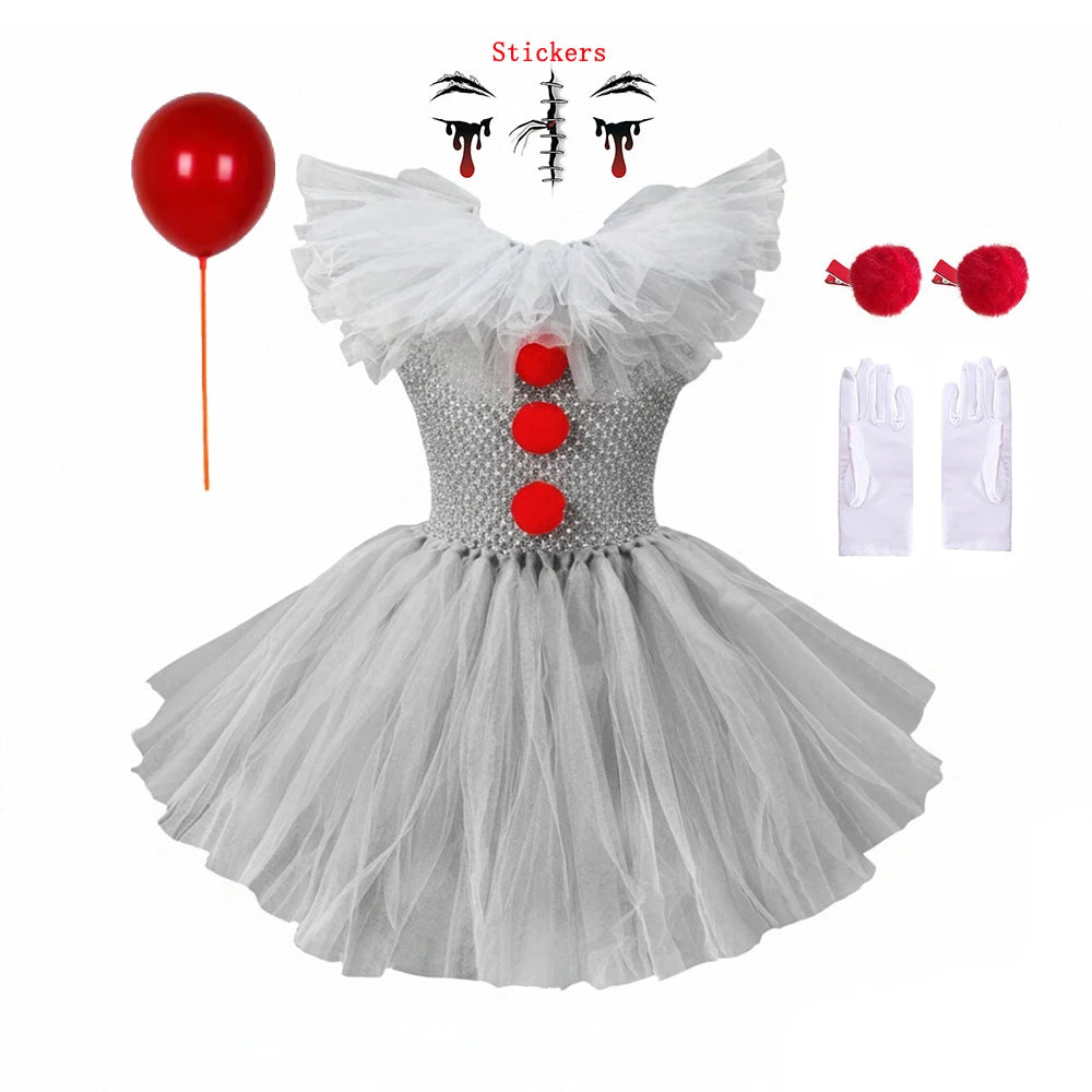 Creepy Clown Kids Costume