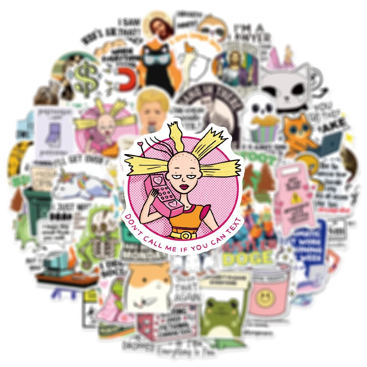 50PCS Funny Snarky Meme Stickers Cartoon Decals Decoration DIY Notebook Fridge Phone Bike Laptop Guitar Graffiti Stickers