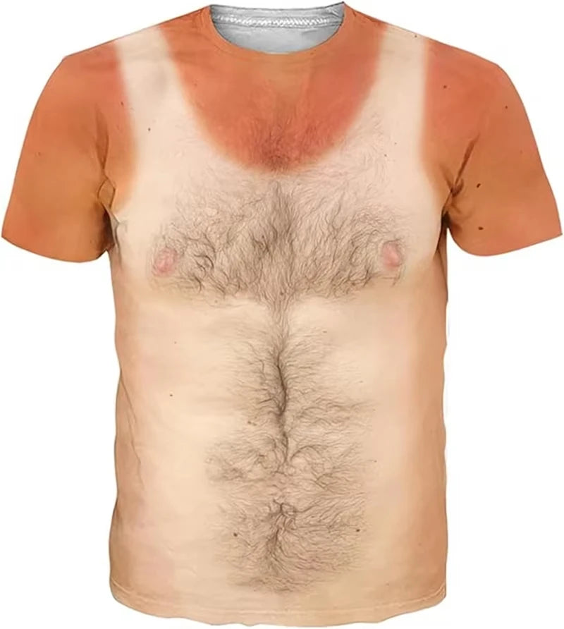 Fake Hairy Chest Prank Tee