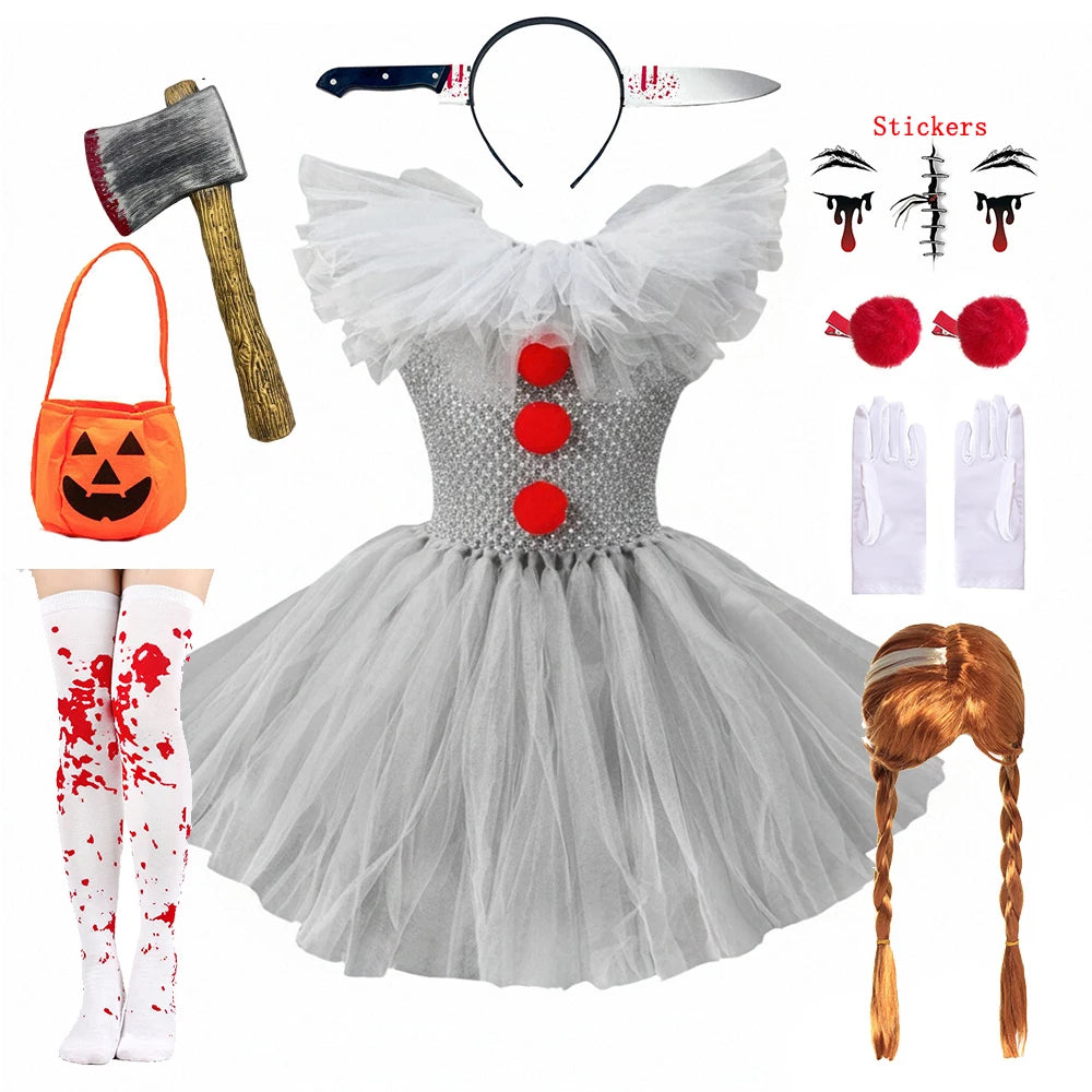 Creepy Clown Kids Costume