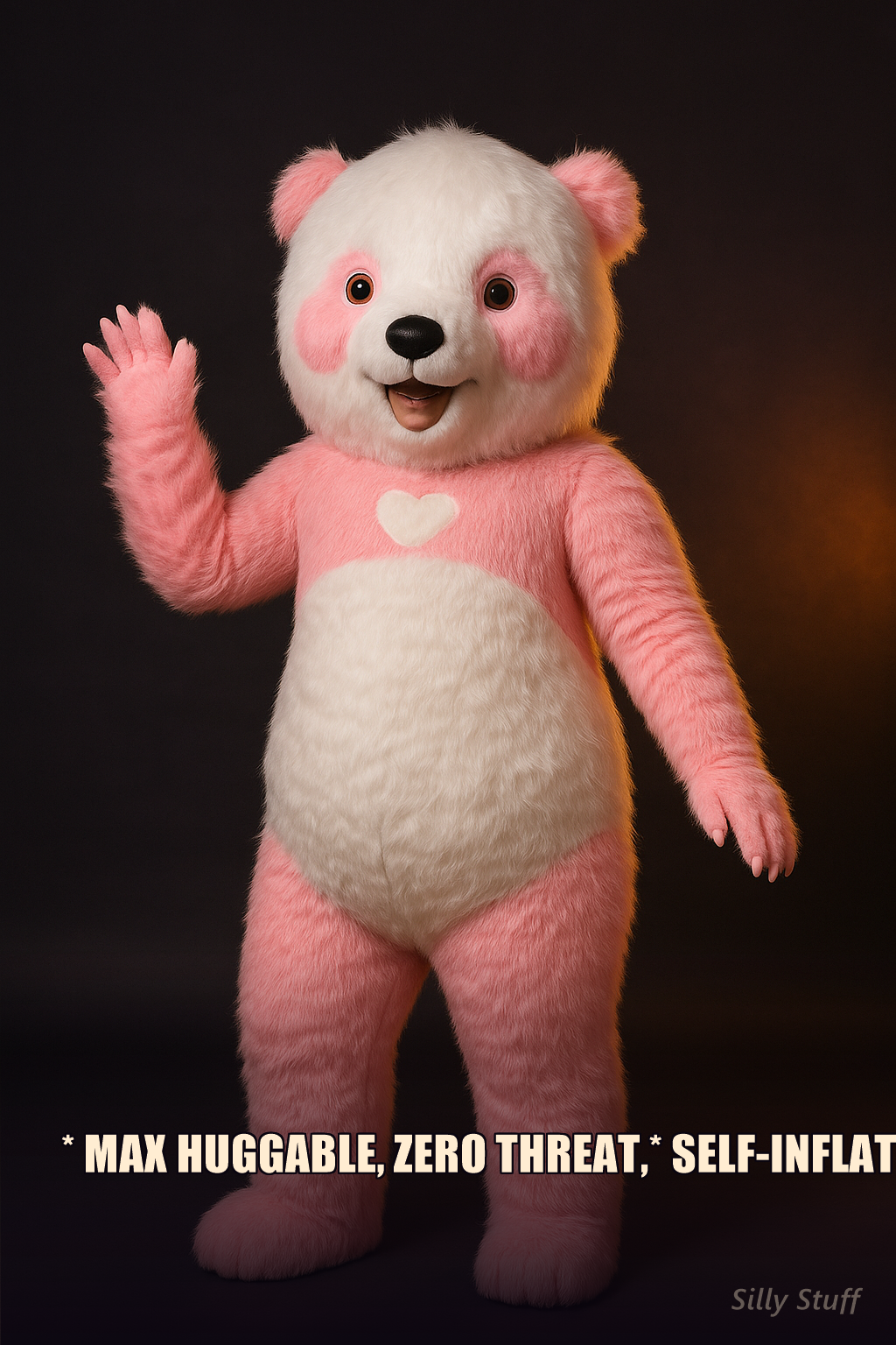 Inflatable Bear Mascot Costume - model wearing full costume