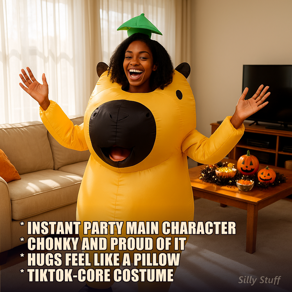 Inflatable Capybara Costume - model wearing costume
