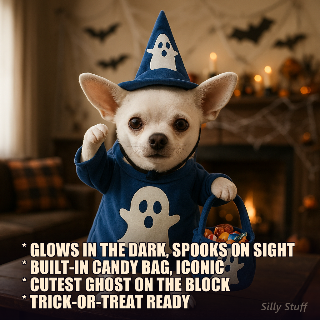 Glow Ghost Pet Costume - dog wearing costume
