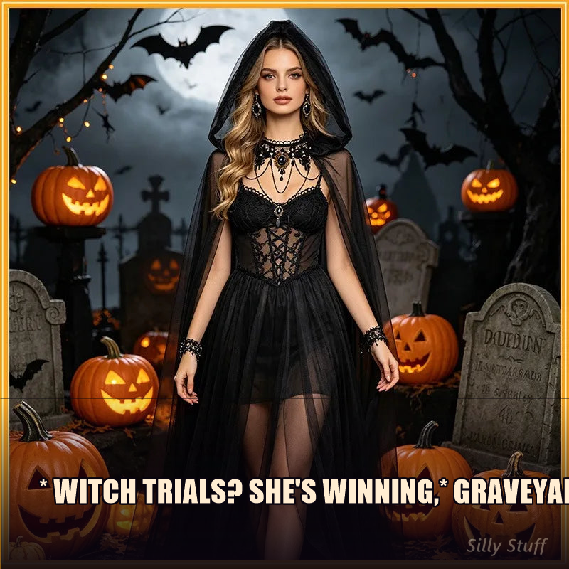 Gothic Witch Costume Set with benefit callouts