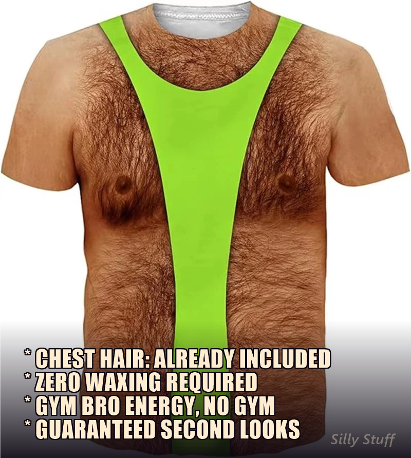 Fake Hairy Chest Prank Tee - featured