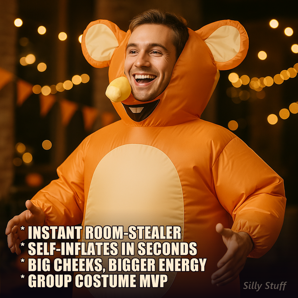 Inflatable Mouse Costume - model wearing costume