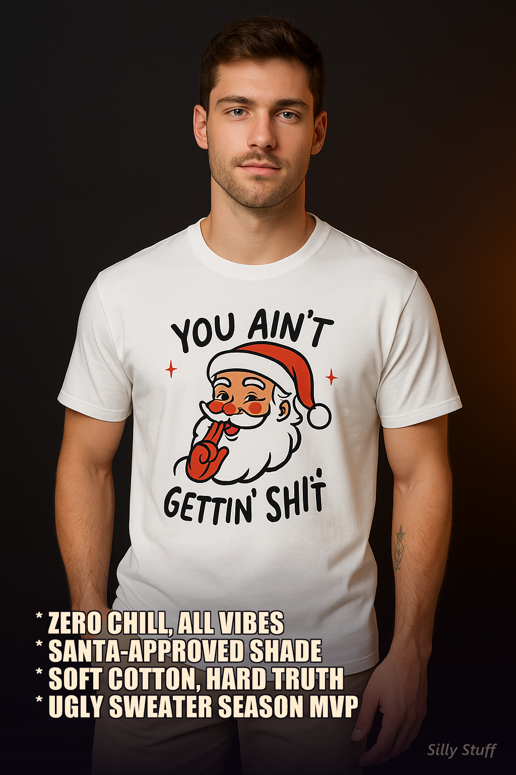 Sarcastic Santa Tee - model wearing shirt