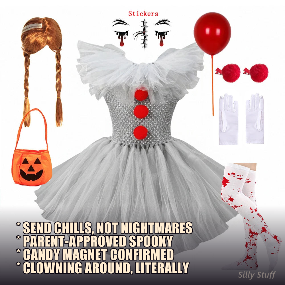 Creepy Clown Kids Costume