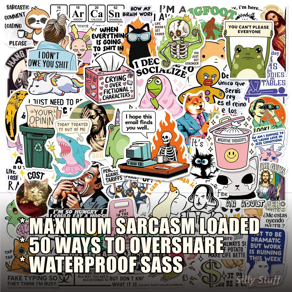 50PCS Funny Snarky Meme Stickers - benefits