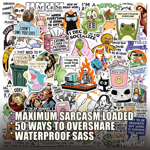 50PCS Funny Snarky Meme Stickers - benefits